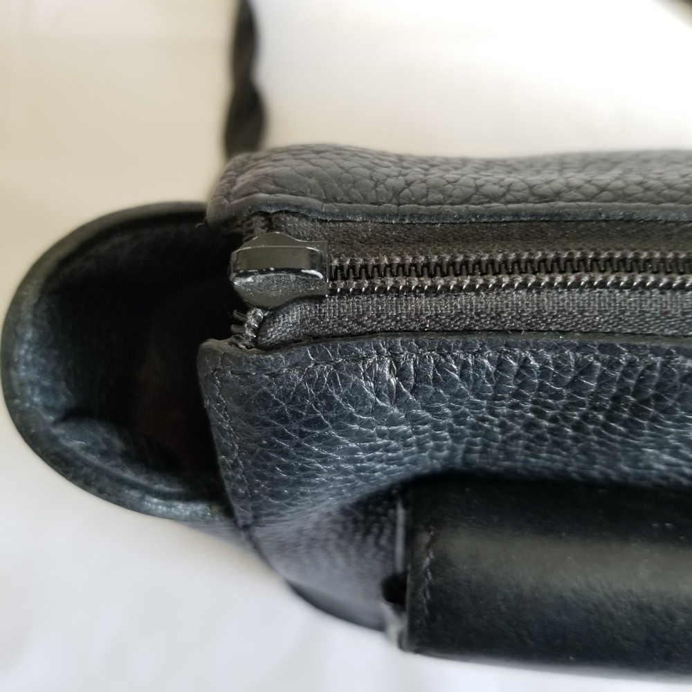 Brighton Black Leather Shoulder Satchel Handbag - Picture 8 of 8
